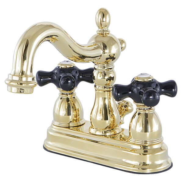 4" Centerset Bathroom Faucet, Polished Brass